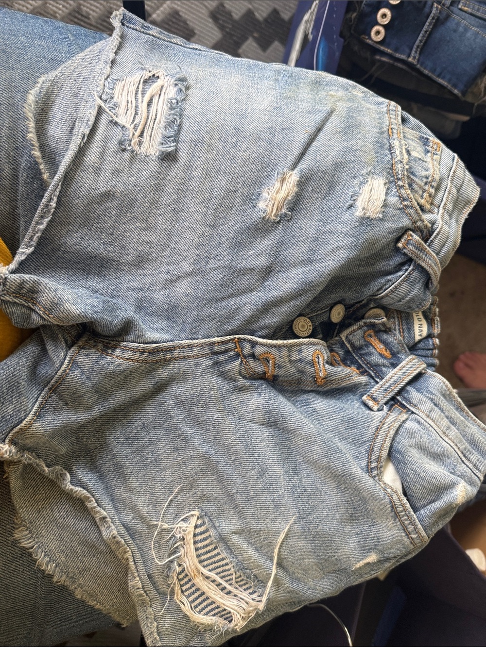 Old Navy Light Blue Distressed Denim Shorts for Kids